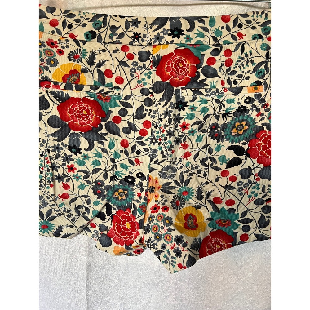 Girly LOFT Floral Corduroy Shorts Womens 6 Multicolor Ruffle Pocket Cotton Blend